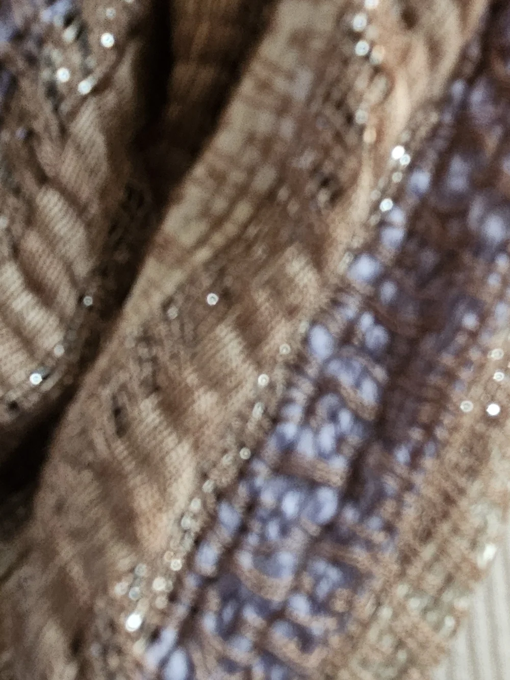 Simply Noelle Layered Mocha Periwinkle Blue Infiniti Scarf
